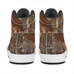 Hunting Camo Pattern Print High Top Leather Sneakers