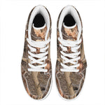 Hunting Camo Pattern Print High Top Leather Sneakers
