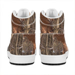 Hunting Camo Pattern Print High Top Leather Sneakers