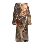 Hunting Camo Pattern Print Hooded Bathrobe