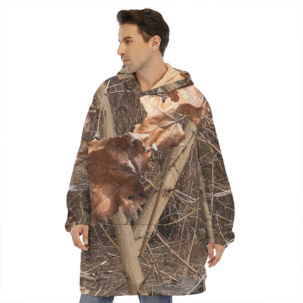 Hunting Camo Pattern Print Hoodie Blanket