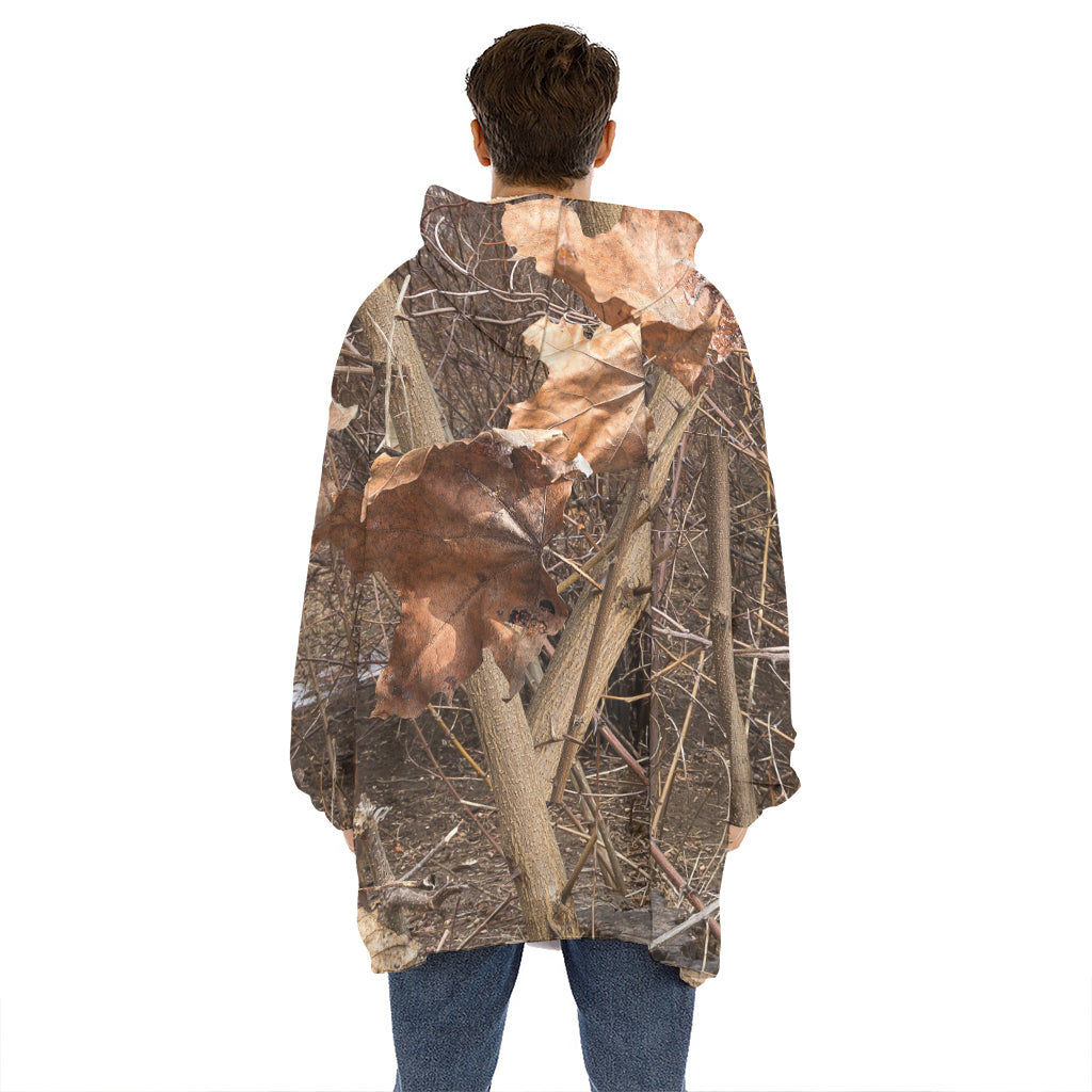 Hunting Camo Pattern Print Hoodie Blanket