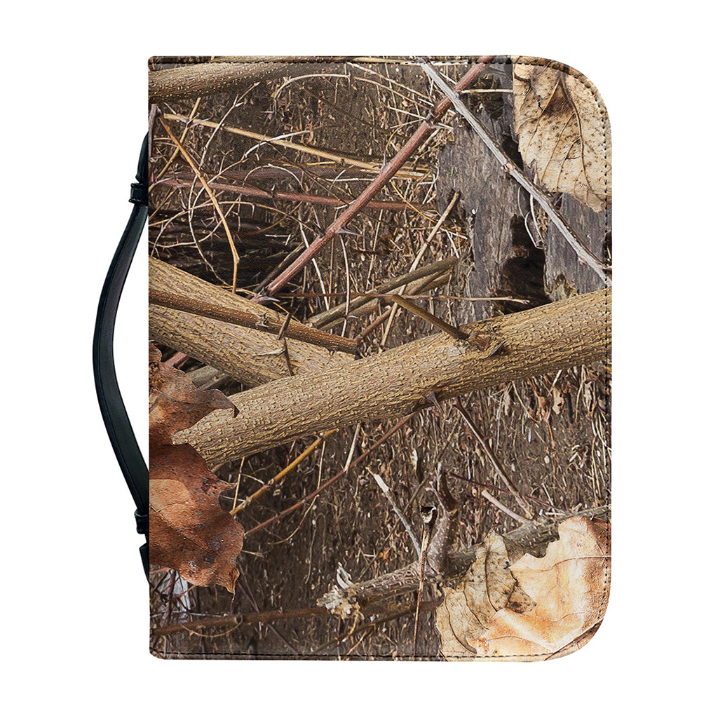 Hunting Camo Pattern Print Leather Bible Cover