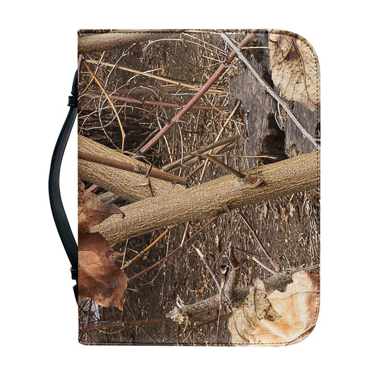 Hunting Camo Pattern Print Leather Bible Cover