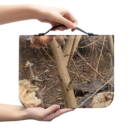 Hunting Camo Pattern Print Leather Bible Cover