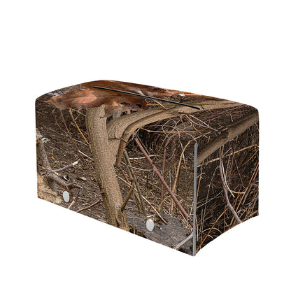 Hunting Camo Pattern Print Leather Tissue Box Cover