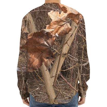 Hunting Camo Pattern Print Long Sleeve Baseball Jersey