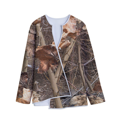 Hunting Camo Pattern Print Long Sleeve Short Coat