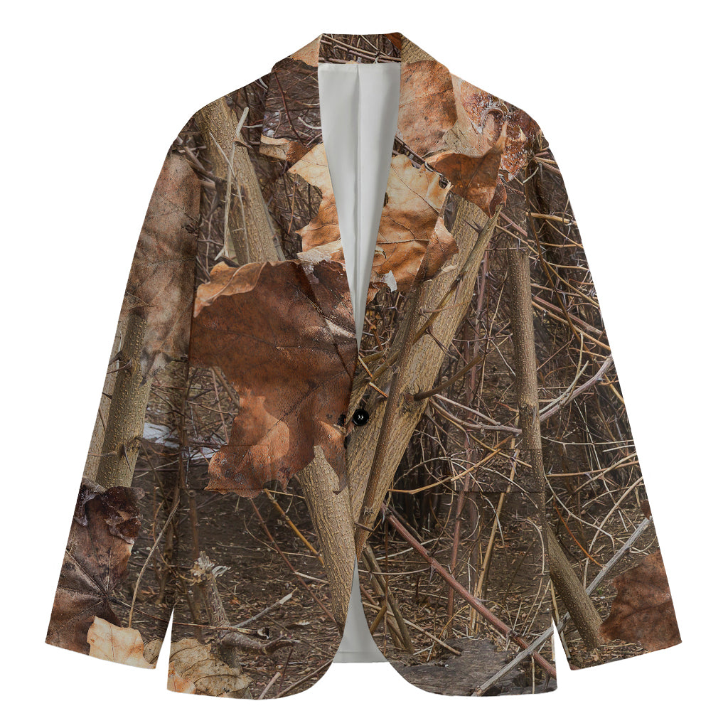 Hunting Camo Pattern Print Men's Blazer