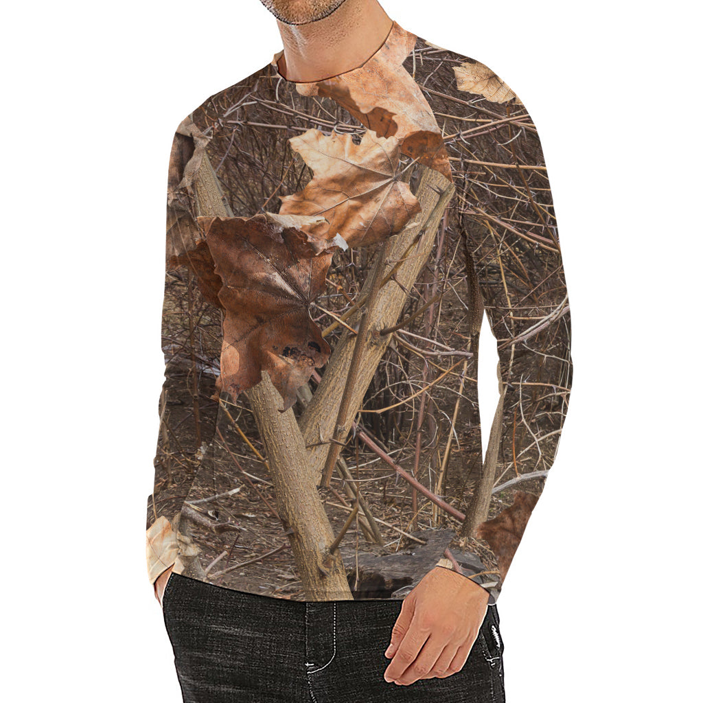 Hunting Camo Pattern Print Men's Long Sleeve Rash Guard