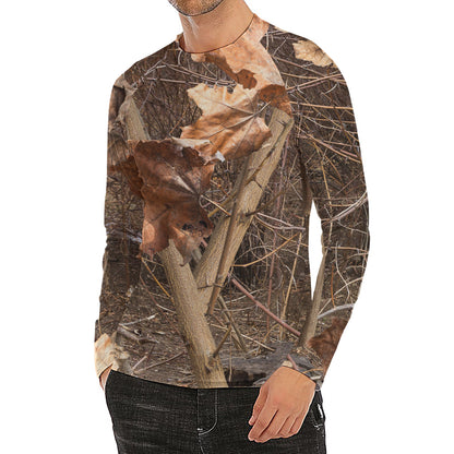 Hunting Camo Pattern Print Men's Long Sleeve Rash Guard