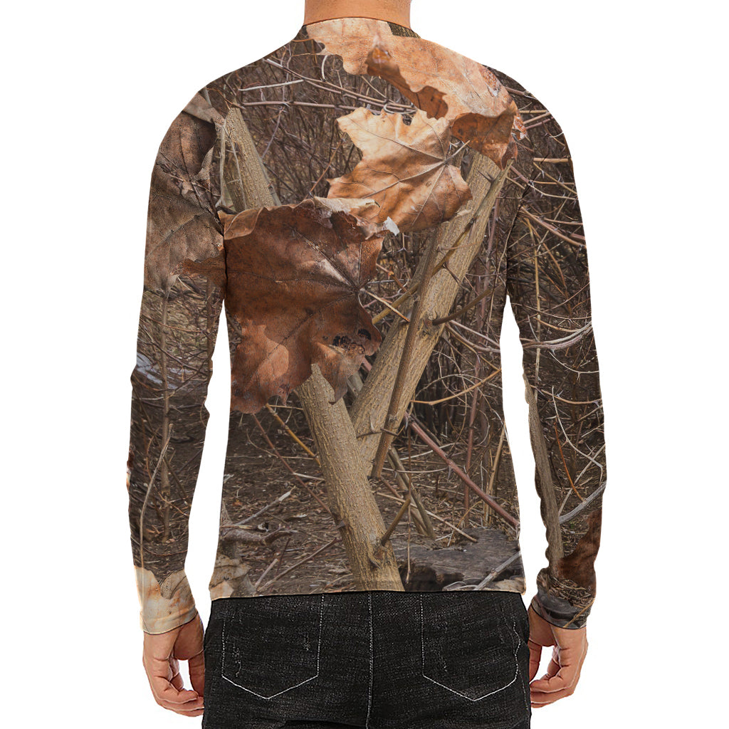 Hunting Camo Pattern Print Men's Long Sleeve Rash Guard
