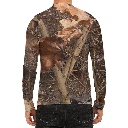 Hunting Camo Pattern Print Men's Long Sleeve Rash Guard