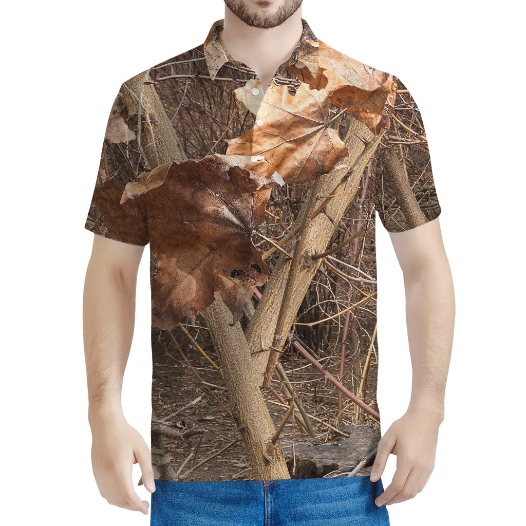 Hunting Camo Pattern Print Men's Polo Shirt