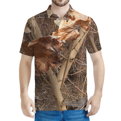Hunting Camo Pattern Print Men's Polo Shirt
