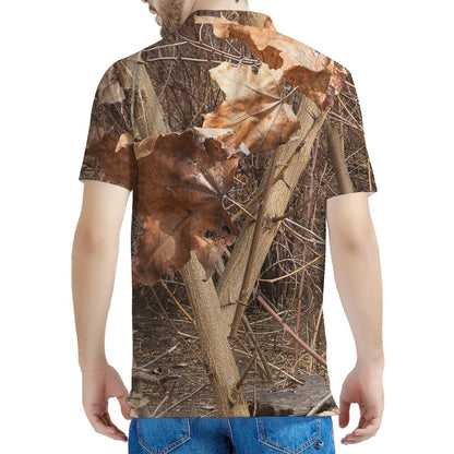 Hunting Camo Pattern Print Men's Polo Shirt