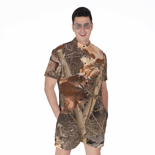 Hunting Camo Pattern Print Men's Rompers