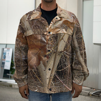Hunting Camo Pattern Print Men's Shirt Jacket