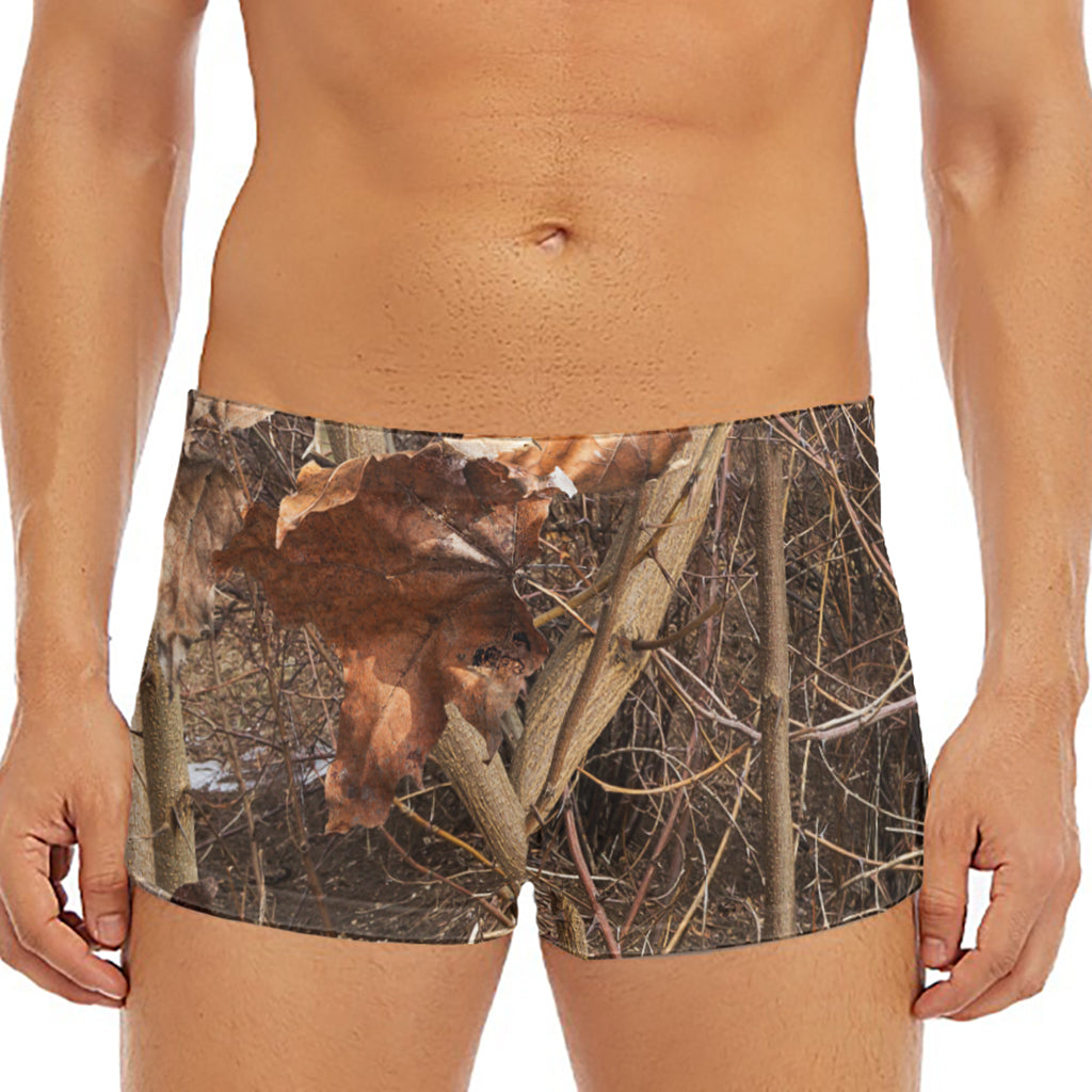 Hunting Camo Pattern Print Men's Short Boxer Briefs