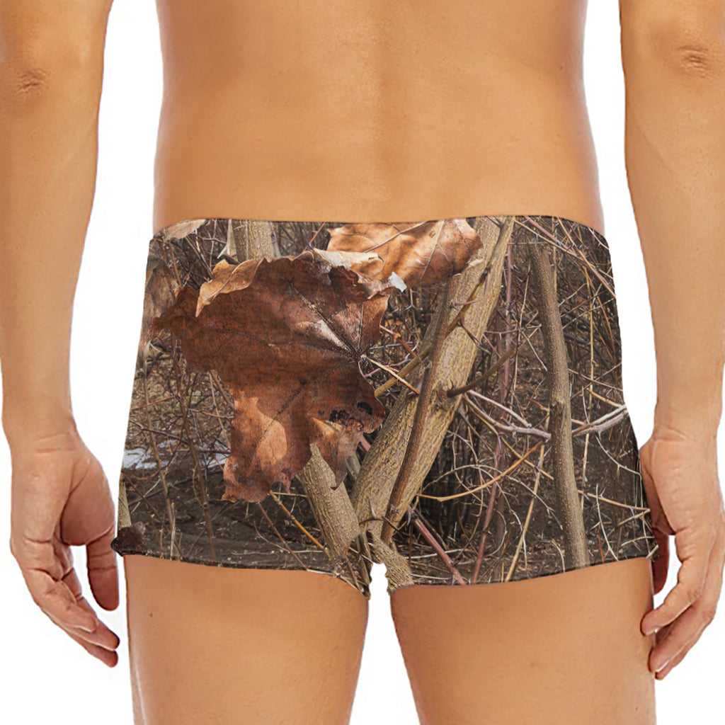 Hunting Camo Pattern Print Men's Short Boxer Briefs