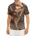 Hunting Camo Pattern Print Men's Short Sleeve Rash Guard