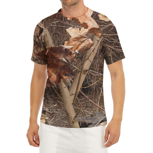 Hunting Camo Pattern Print Men's Short Sleeve Rash Guard