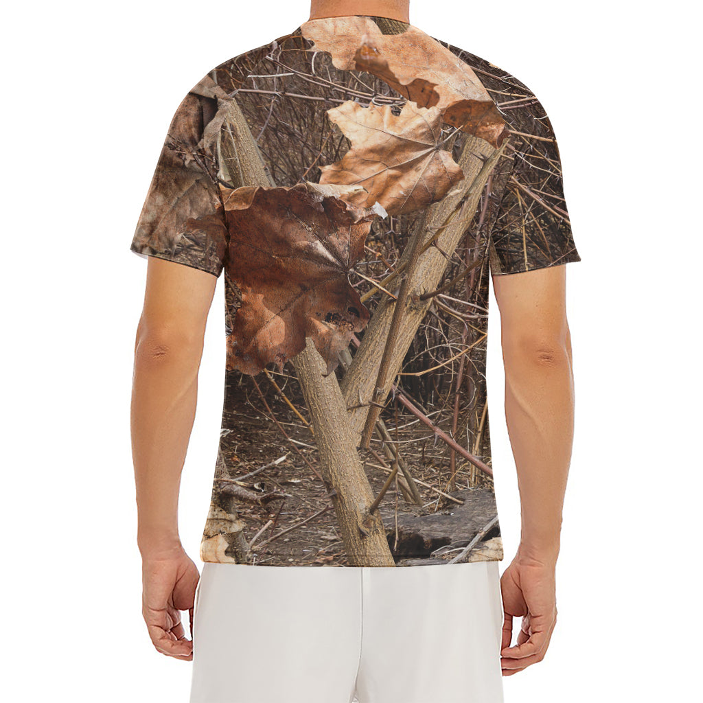 Hunting Camo Pattern Print Men's Short Sleeve Rash Guard