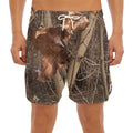 Hunting Camo Pattern Print Men's Split Running Shorts