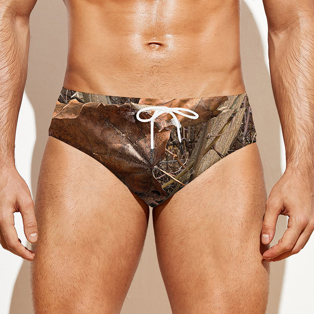 Hunting Camo Pattern Print Men's Swim Briefs