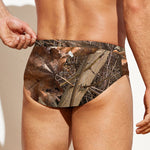 Hunting Camo Pattern Print Men's Swim Briefs