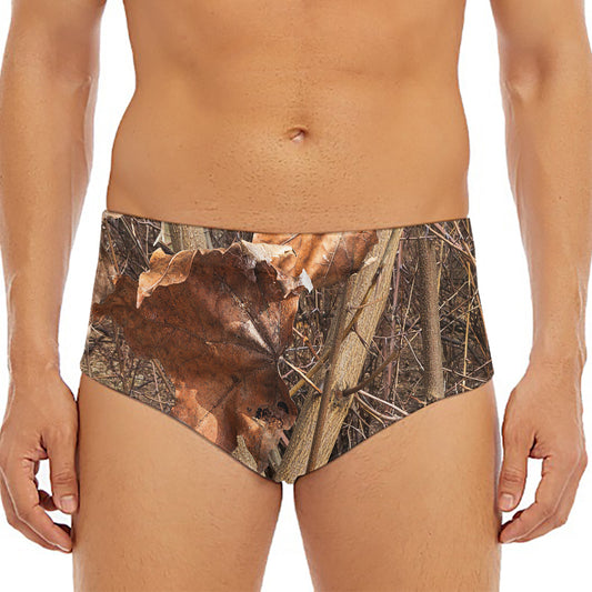 Hunting Camo Pattern Print Men's Triangle Swim Briefs