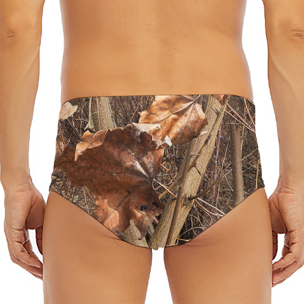 Hunting Camo Pattern Print Men's Triangle Swim Briefs