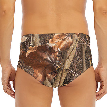 Hunting Camo Pattern Print Men's Triangle Swim Briefs