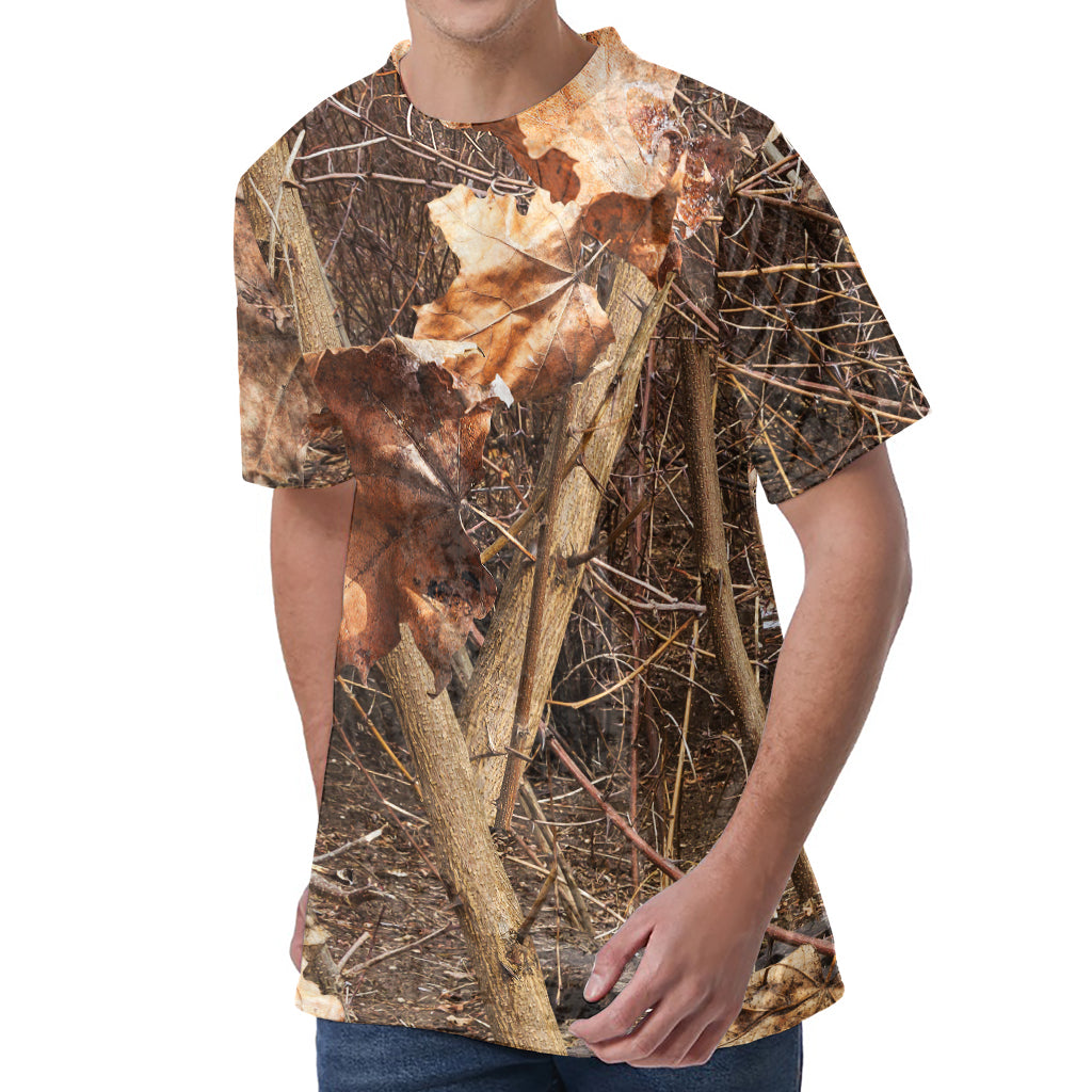 Hunting Camo Pattern Print Men's Velvet T-Shirt