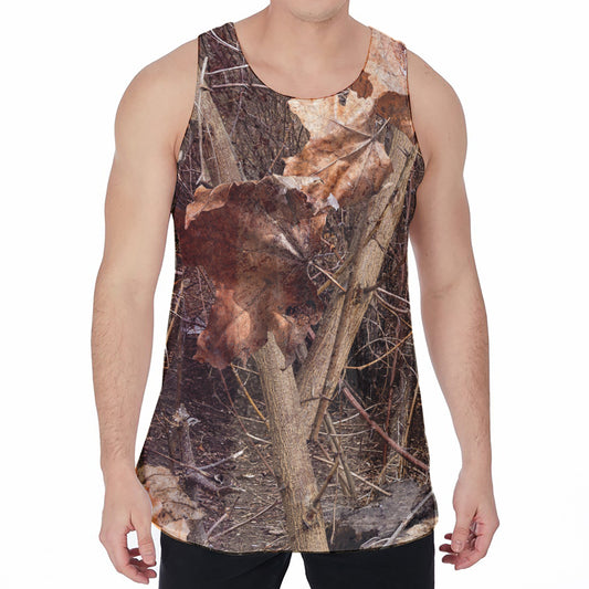 Hunting Camo Pattern Print Men's Velvet Tank Top