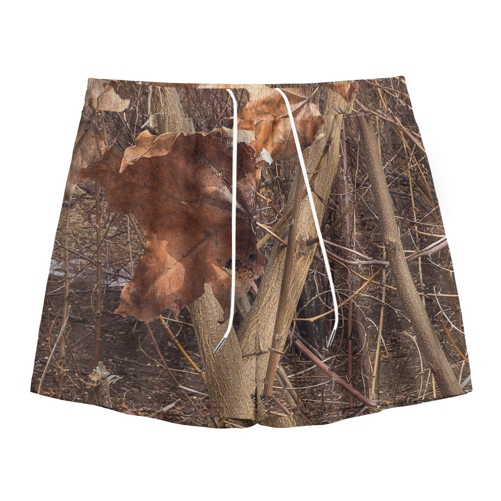 Hunting Camo Pattern Print Mesh Shorts
