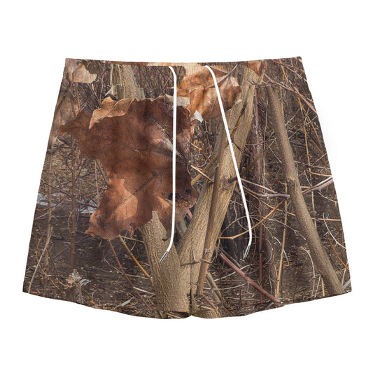 Hunting Camo Pattern Print Mesh Shorts