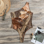 Hunting Camo Pattern Print One Shoulder Bodysuit