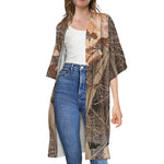 Hunting Camo Pattern Print Open Front Beach Cover Up