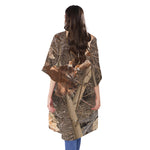 Hunting Camo Pattern Print Open Front Beach Cover Up