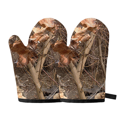 Hunting Camo Pattern Print Oven Mitts