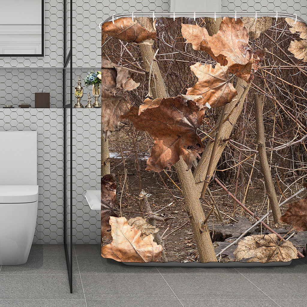 Hunting Camo Pattern Print Polyester Shower Curtain
