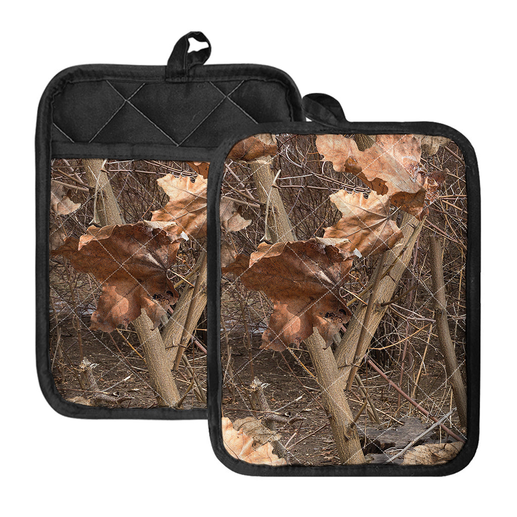 Hunting Camo Pattern Print Pot Holders With Pocket
