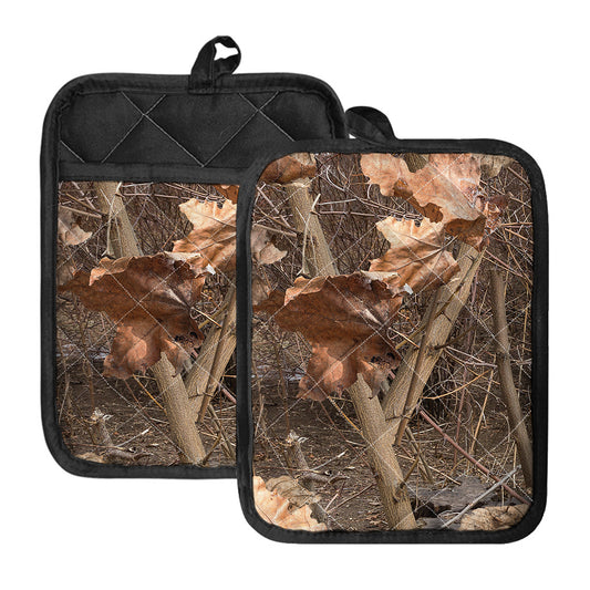 Hunting Camo Pattern Print Pot Holders With Pocket