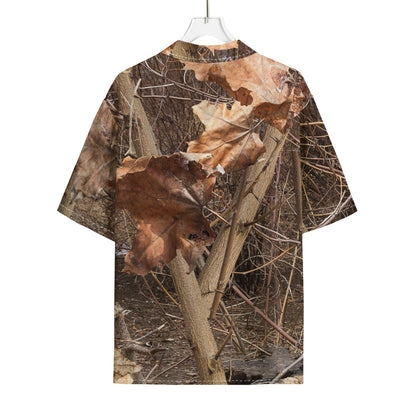 Hunting Camo Pattern Print Rayon Hawaiian Shirt