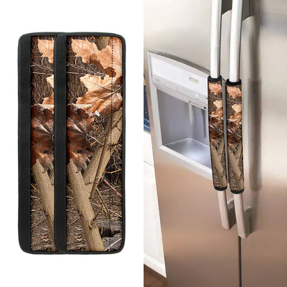 Hunting Camo Pattern Print Refrigerator Handle Covers