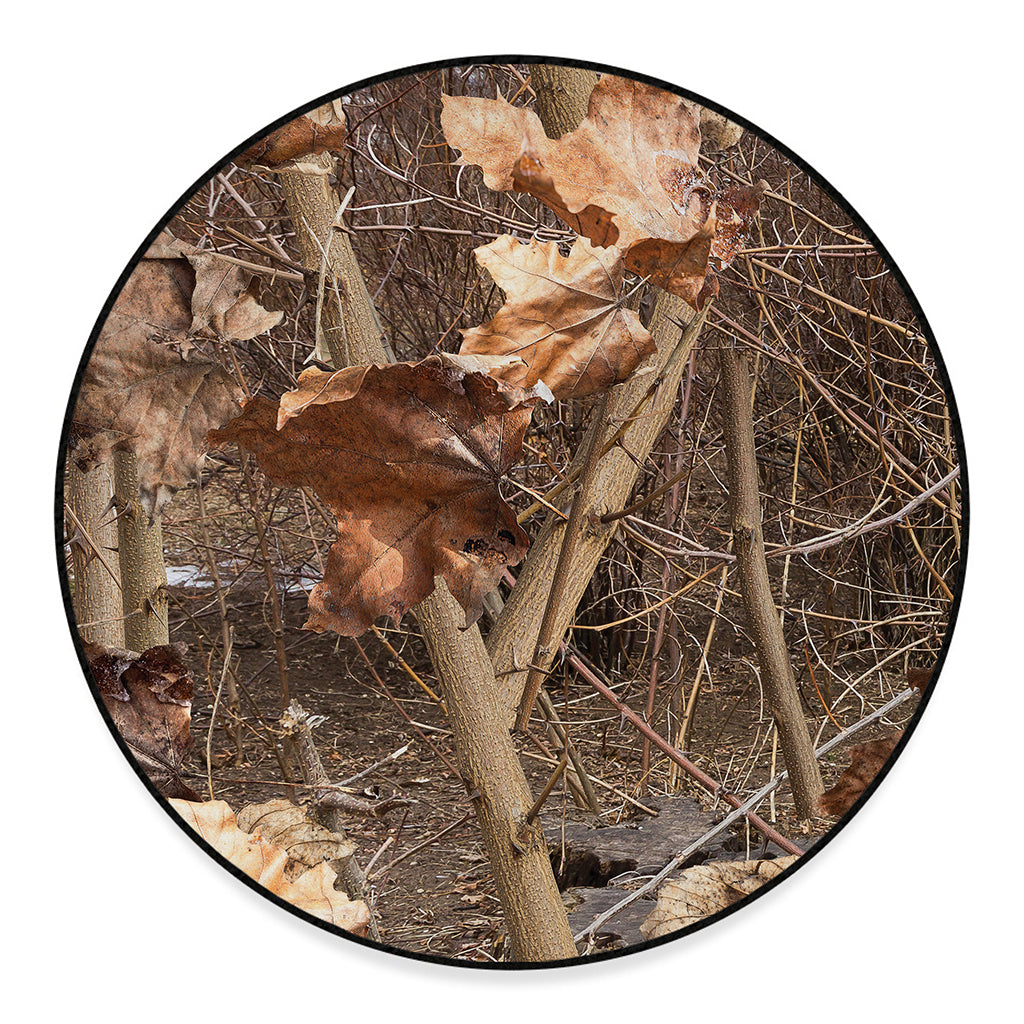 Hunting Camo Pattern Print Round Floor Mat