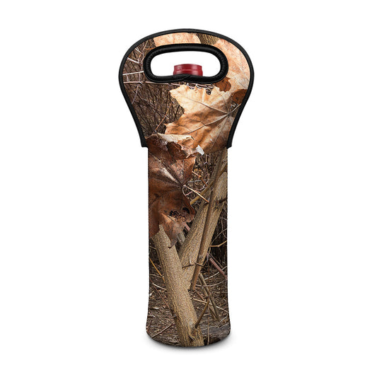 Hunting Camo Pattern Print Single Neoprene Wine Tote