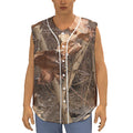 Hunting Camo Pattern Print Sleeveless Baseball Jersey