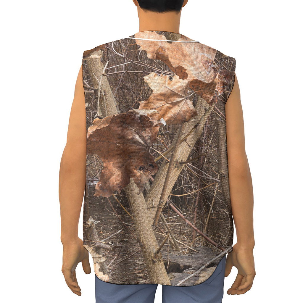 Hunting Camo Pattern Print Sleeveless Baseball Jersey